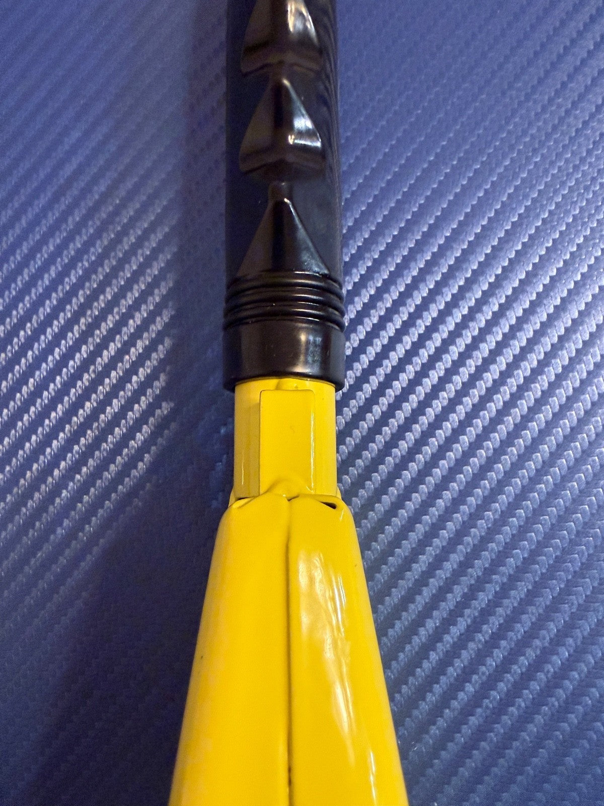 Yellow Metal Cowbell Black Grip Handle Loud Clear Tone Handheld Bell