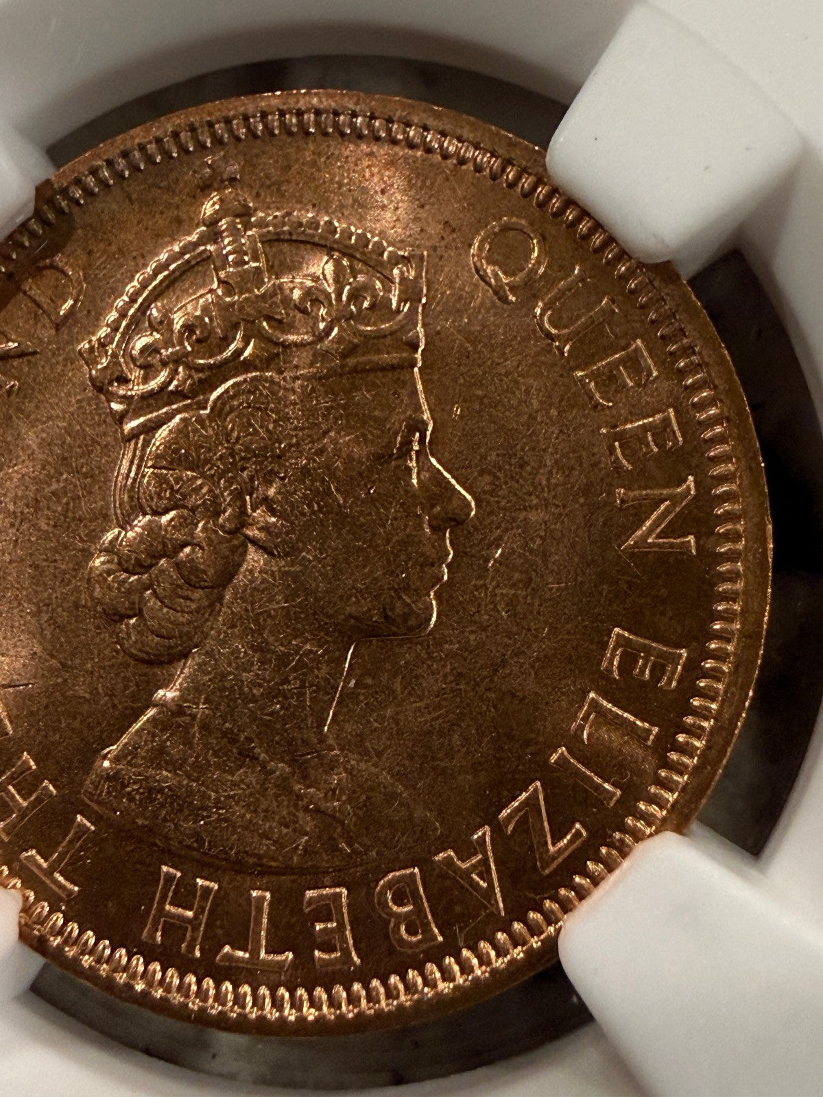 1965 Eastern Caribbean 1 Cent NGC Genuine Queen Elizabeth II Coin