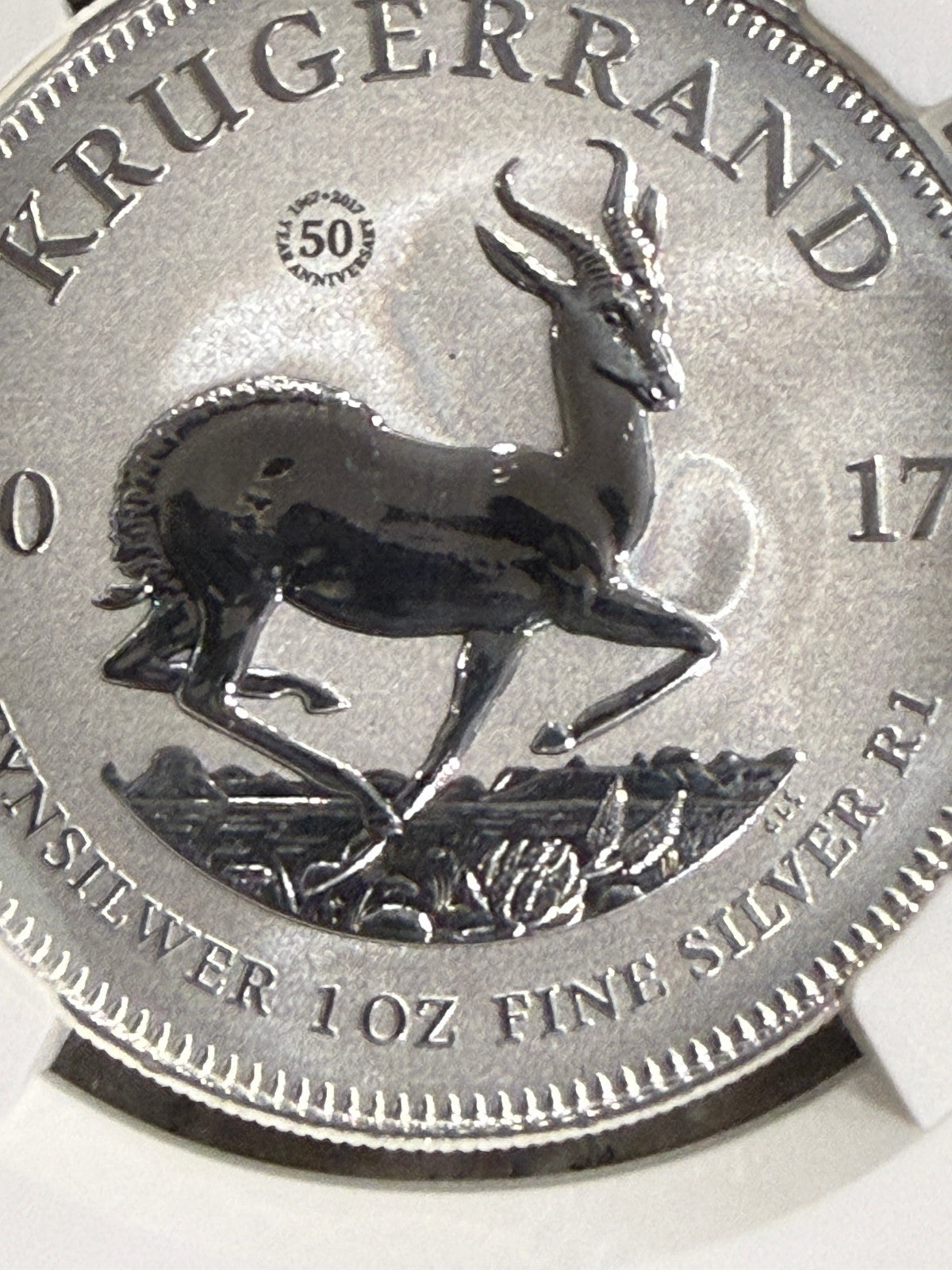 2017 South Africa 1 Rand Krugerrand 50th Anniversary 1oz .999 Silver Coin