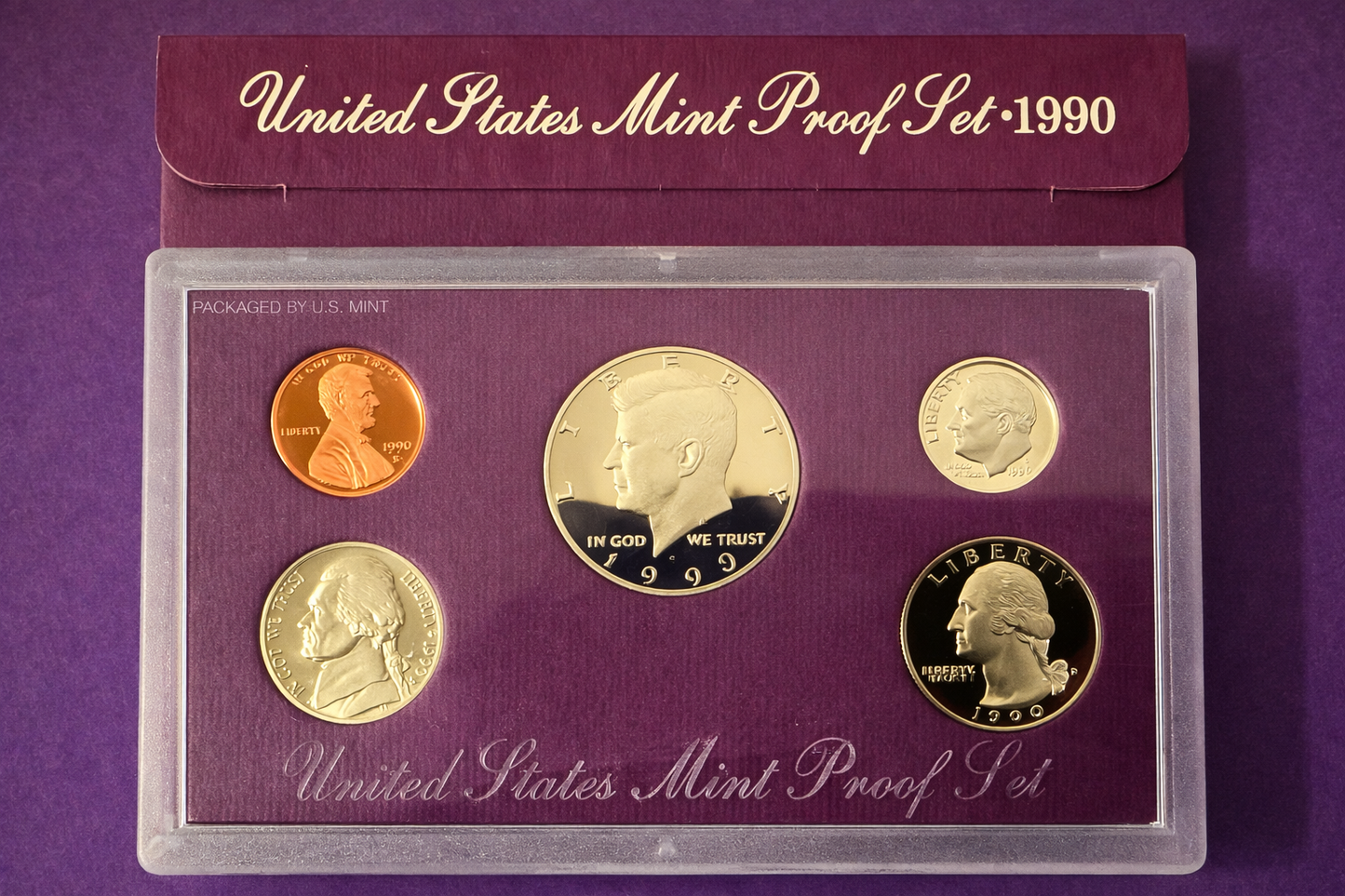 1990 US Mint Proof Set Original Government Packaging Complete