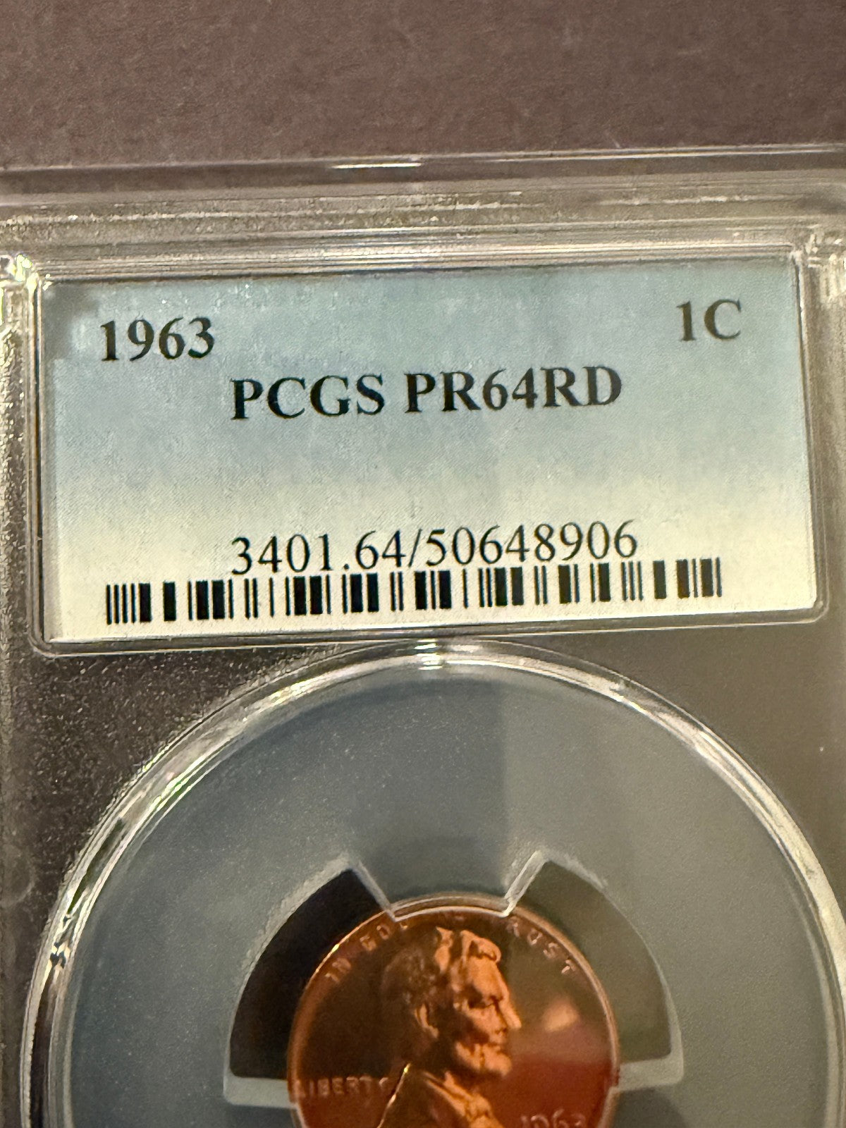 1963 Lincoln Cent Proof PCGS PR64RD Red Penny San Francisco Mint