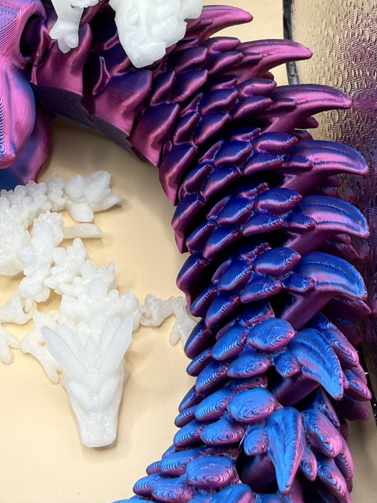 3D Printed Large 3 Foot Dragon With 2 Glow In The Dark Dragons Fantasy