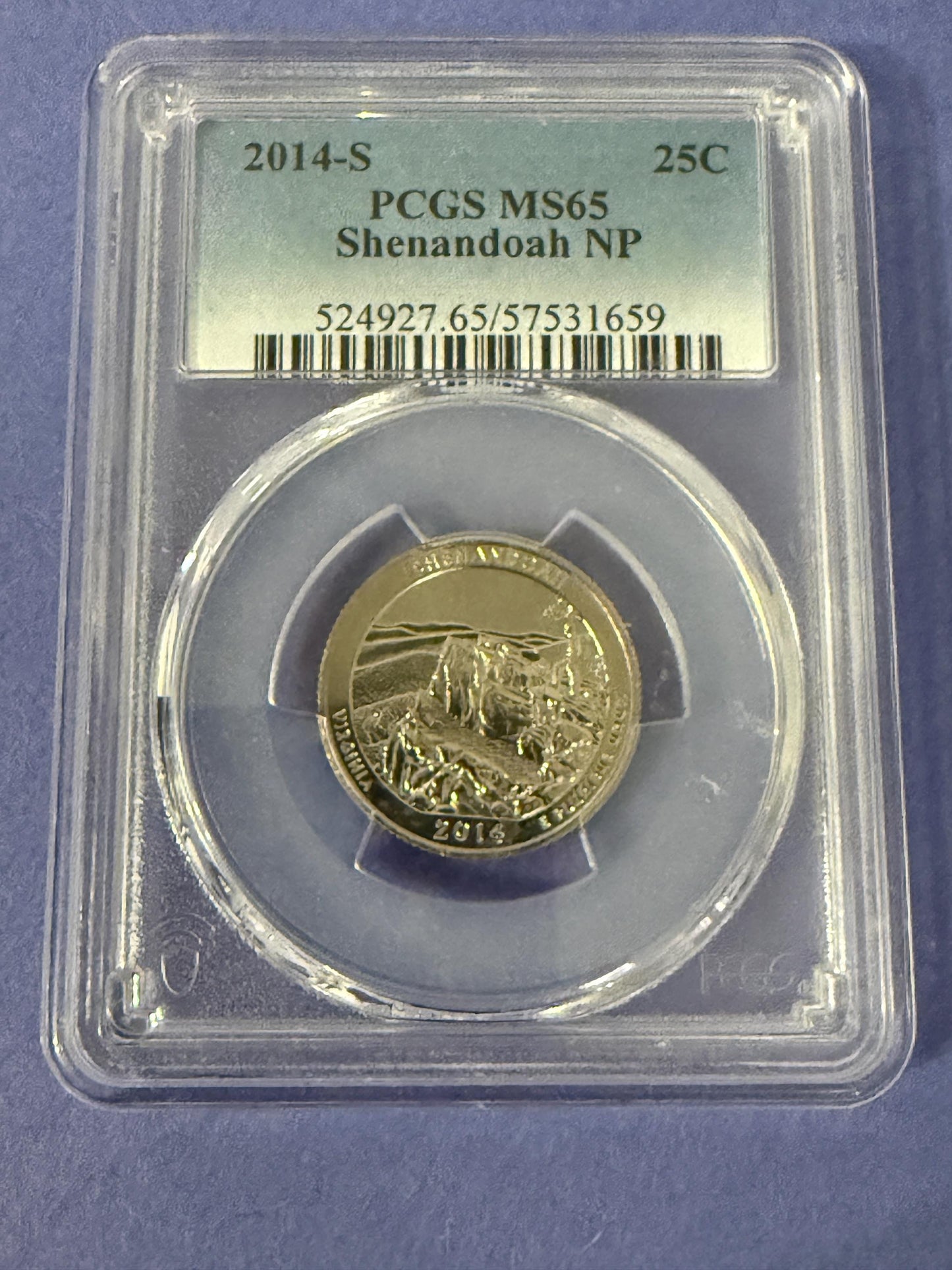 2014-S Shenandoah Quarter PCGS Certified US National Park Clad Coin