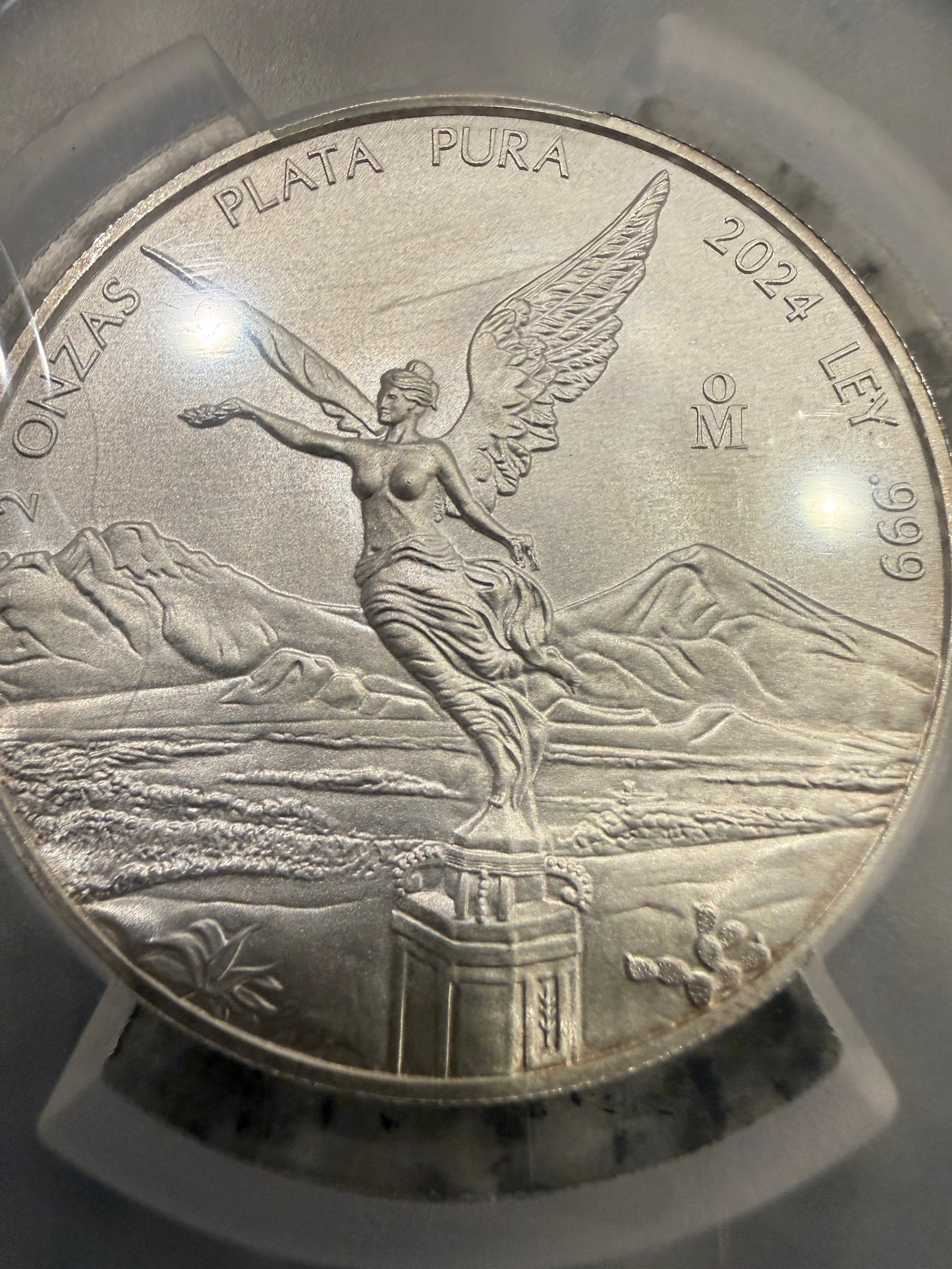 2024 Mo Mexico Libertad 2 Onza Silver Coin PCGS .999 Fine Silver 2 oz BU