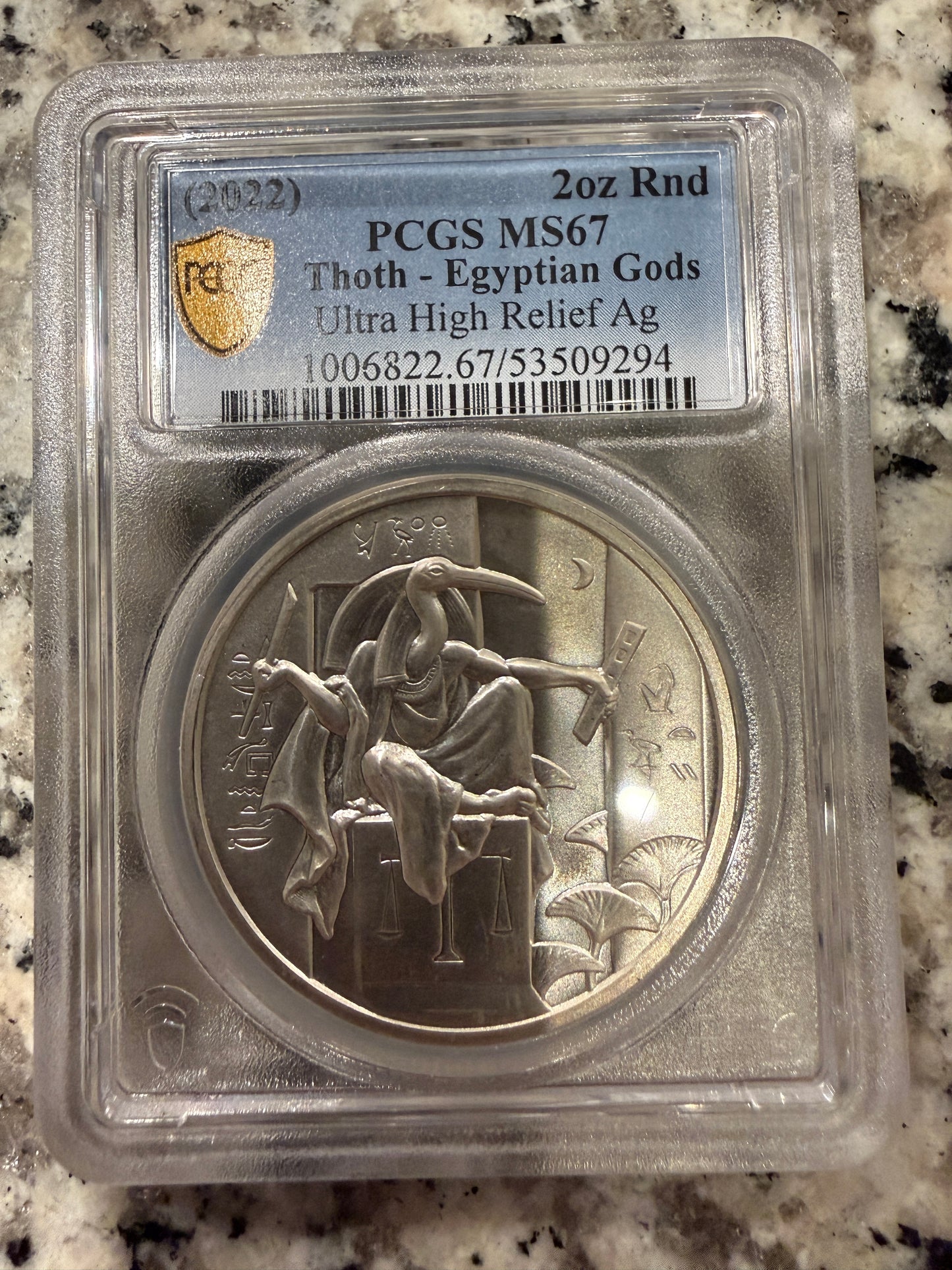 2022 Thoth Egyptian Gods 2 Oz Silver Round PCGS Ultra High Relief