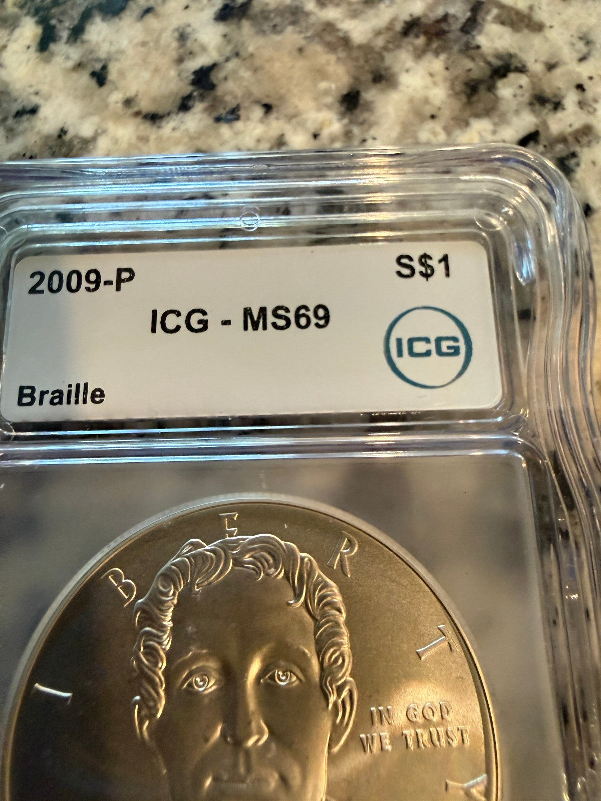 2009 P Louis Braille Silver Presidential Dollar ICG MS69 Certified BU