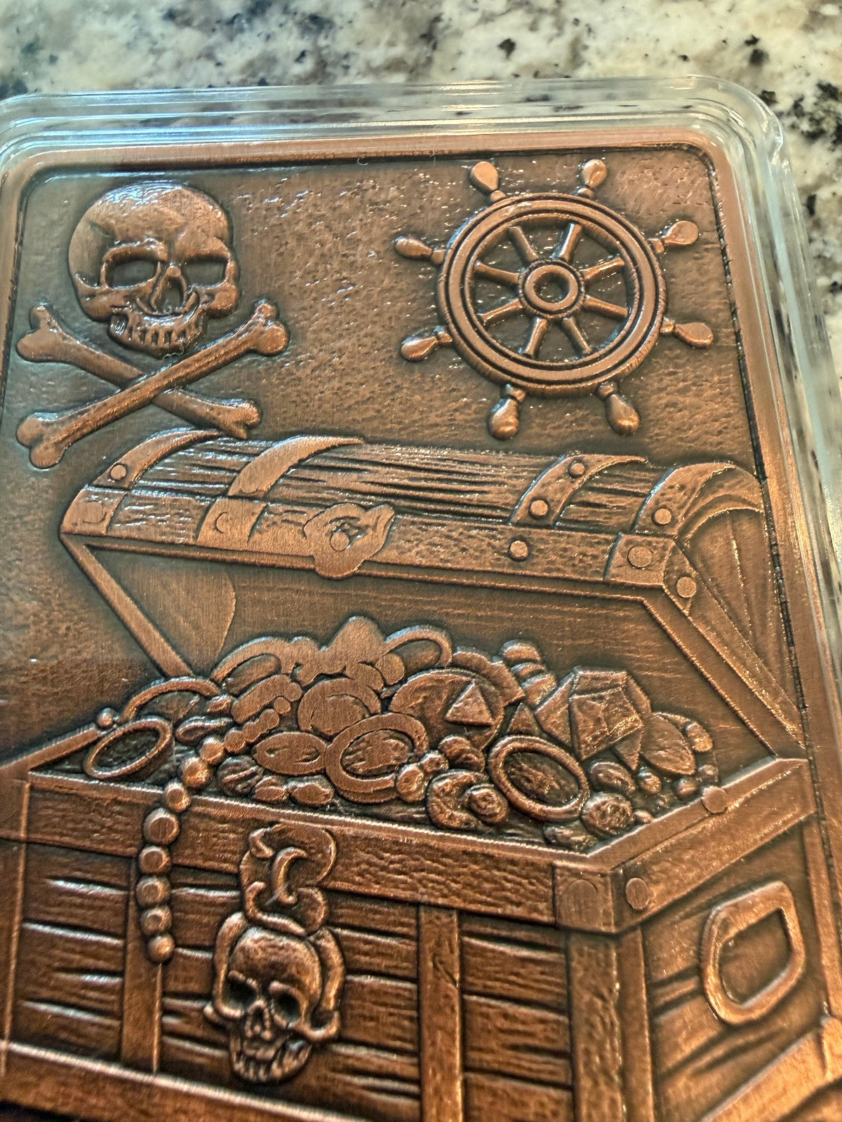 Ching Shih Colorized 10 AVDP oz .999 Fine Copper Bullion Bar Pirate Treasure