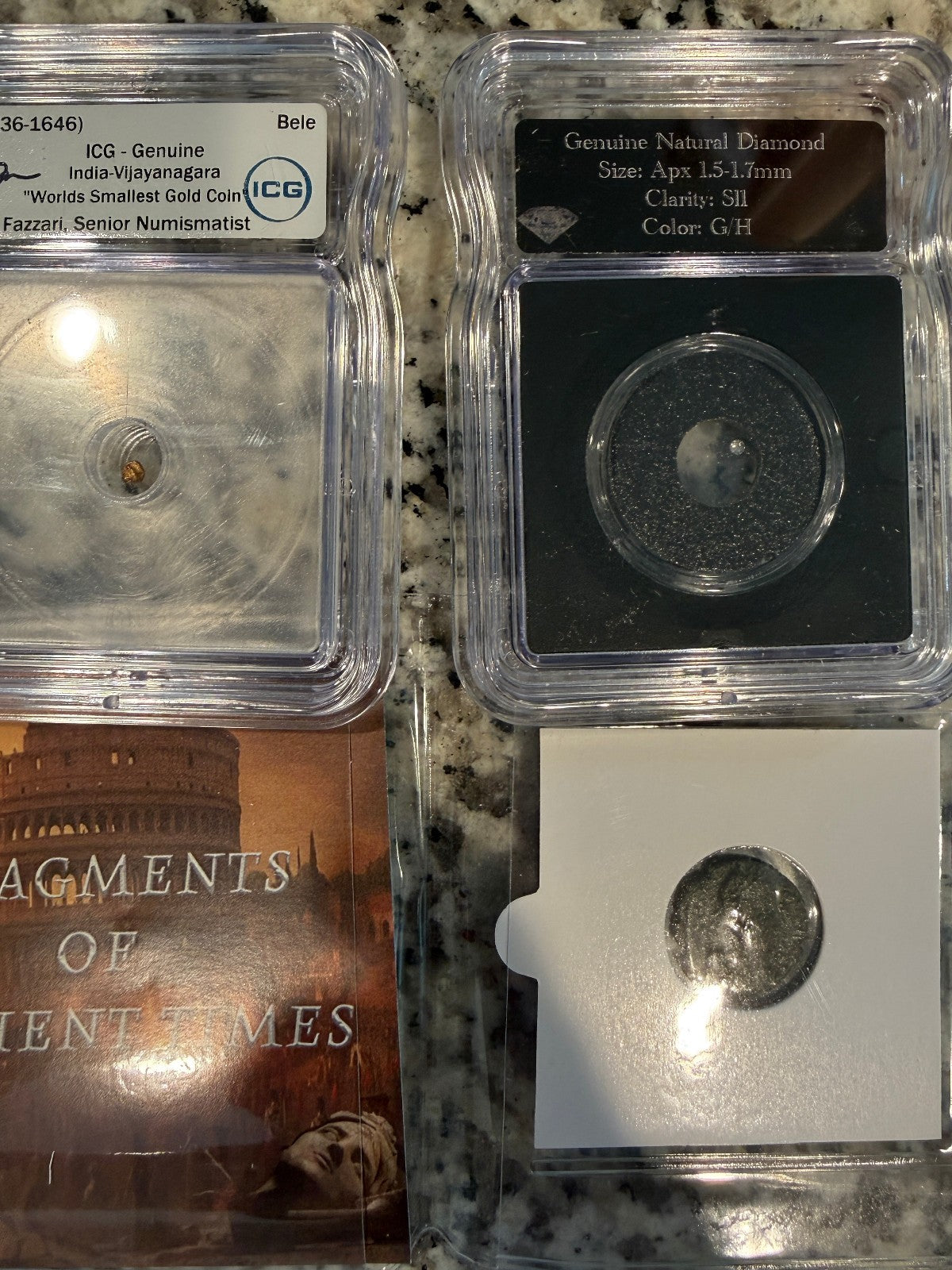 India Vijayanagara Gold Bele Coin 3 Pack Genuine Diamond Ancient Rare
