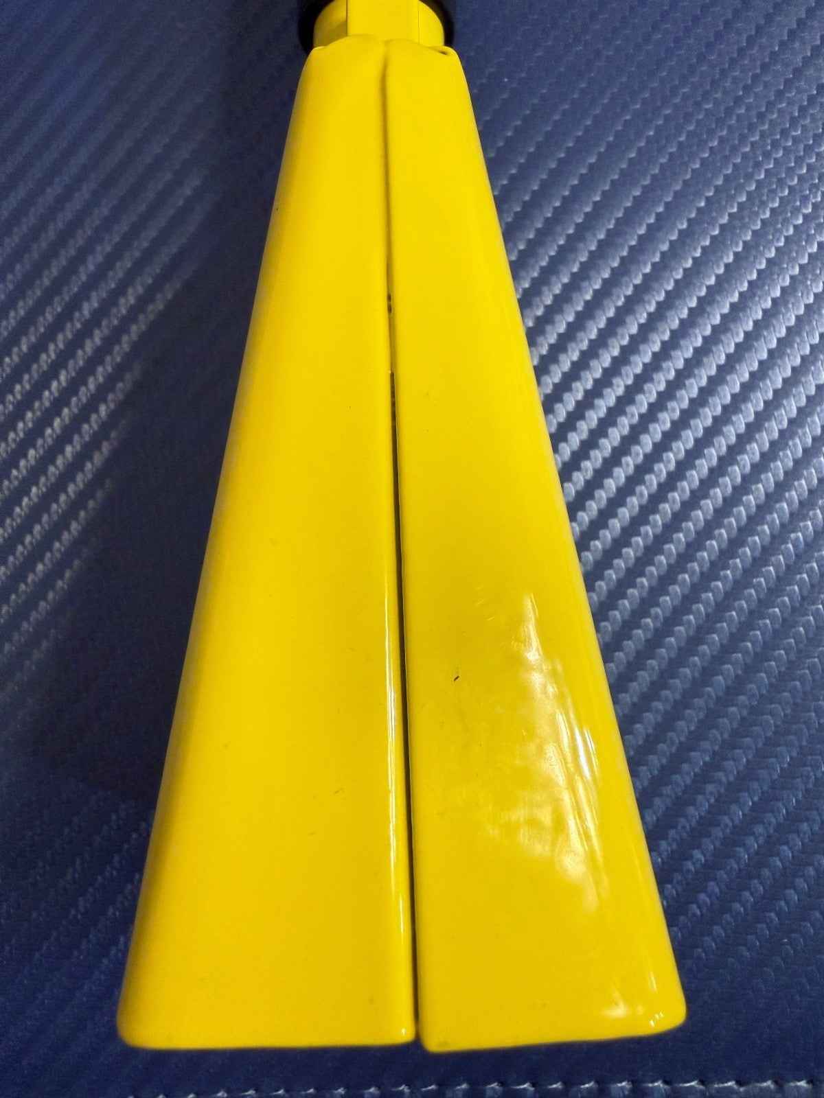 Yellow Metal Cowbell Black Grip Handle Loud Clear Tone Handheld Bell