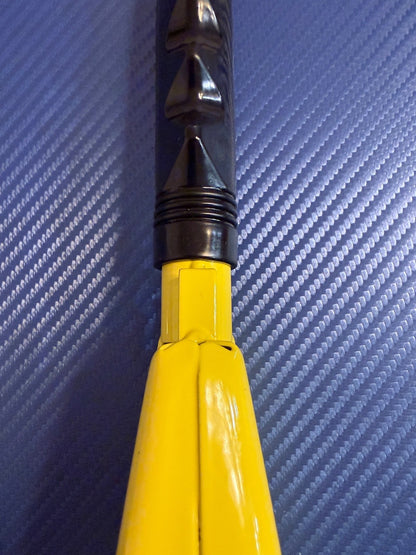 Yellow Metal Cowbell Black Grip Handle Loud Clear Tone Handheld Bell
