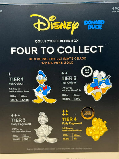 Disney Donald Duck 1/2 Oz .999 Silver Coin Agoro Blind Box Collectible