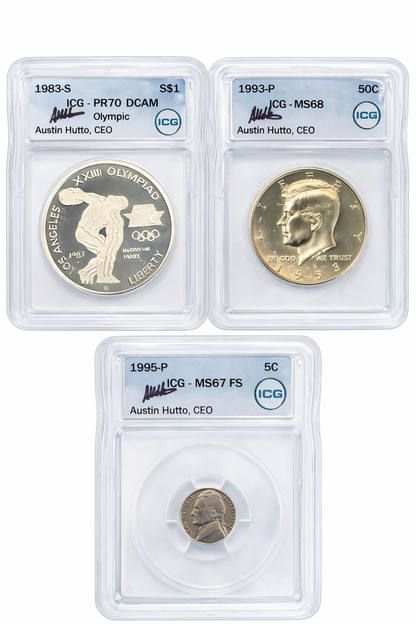 1983-S Olympic Silver Dollar DCAM ICG & 1993-P Kennedy Half Dollar Set