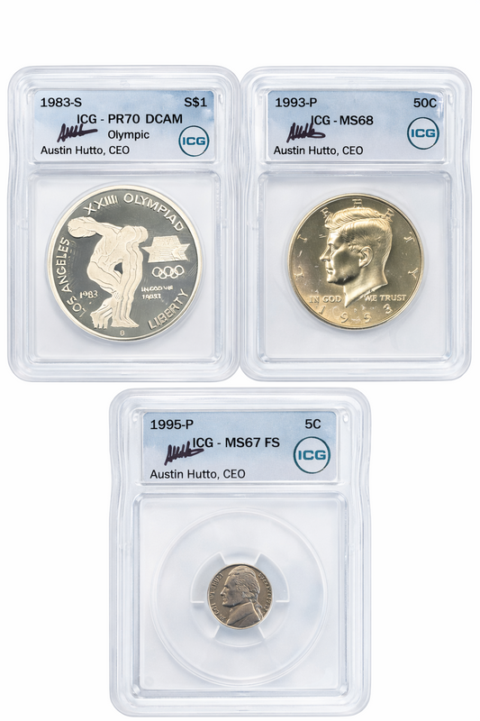 1983-S Olympic Silver Dollar DCAM ICG & 1993-P Kennedy Half Dollar Set