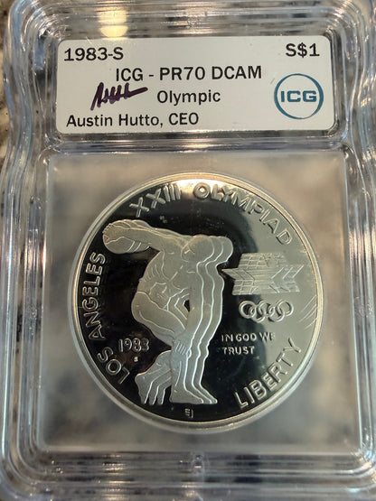 1983-S Olympic Silver Dollar DCAM ICG & 1993-P Kennedy Half Dollar Set