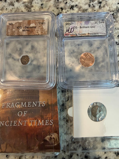 Ancient Empire Coin Collection Three Pack ICG Genuine Nepal Dam 2017