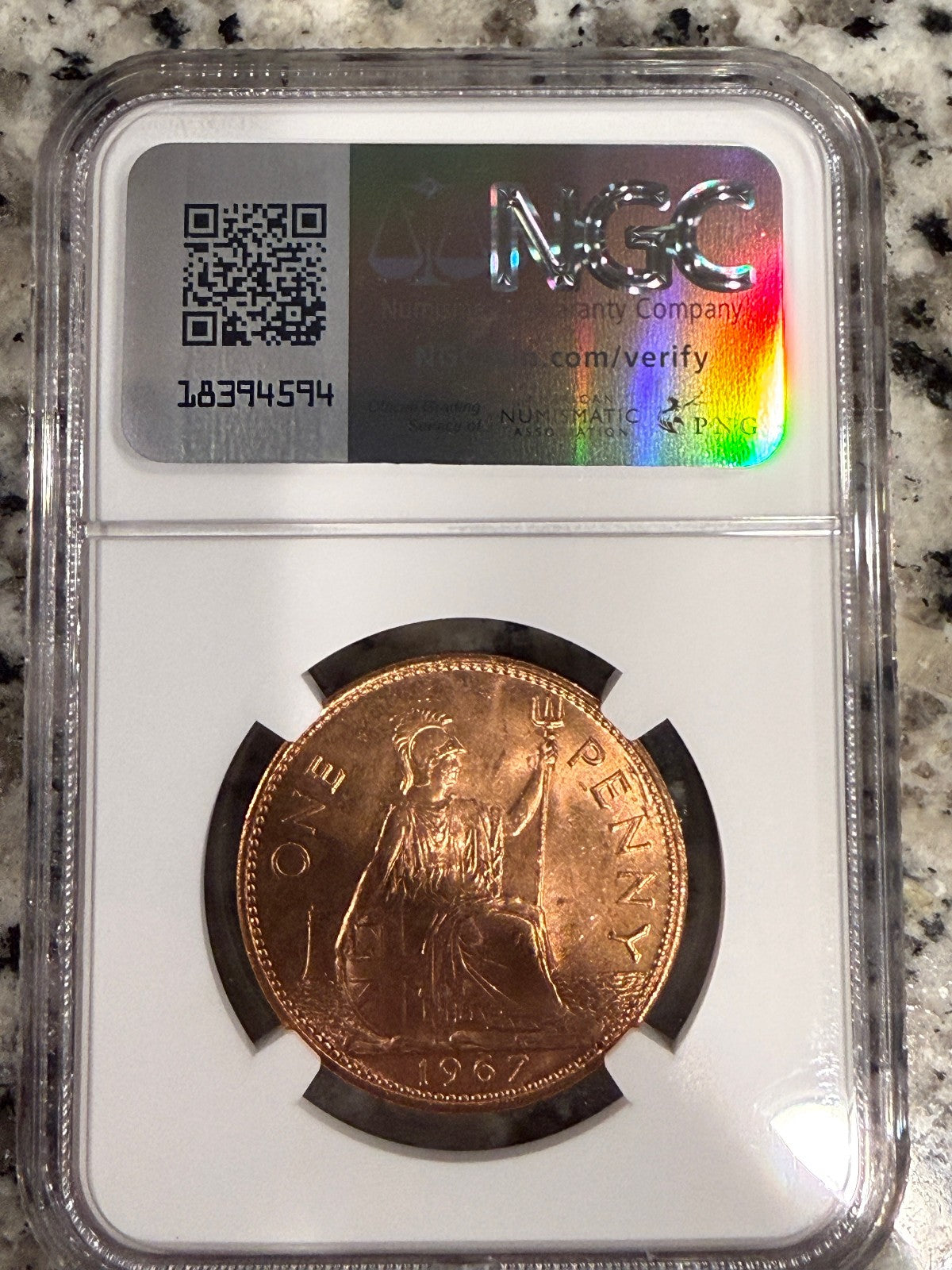 1954–1970 Great Britain Penny Queen Elizabeth II NGC Graded Slabbed Coin