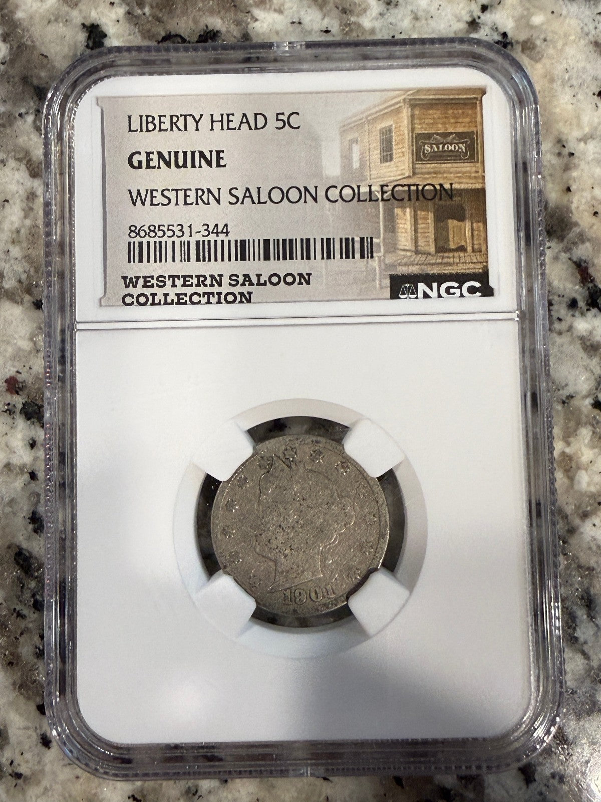 Liberty Head V Nickel Genuine Western Saloon Collection NGC Slab