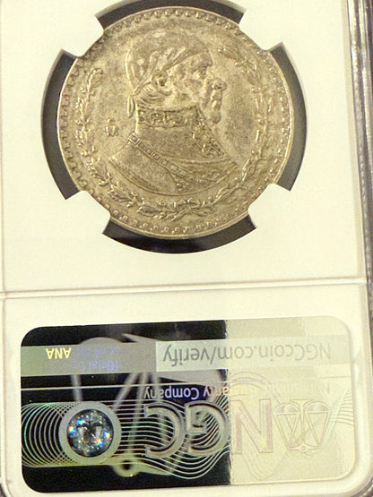 1957 Mo Mexico Peso Jose Morelos NGC Genuine Certified Silver Coin