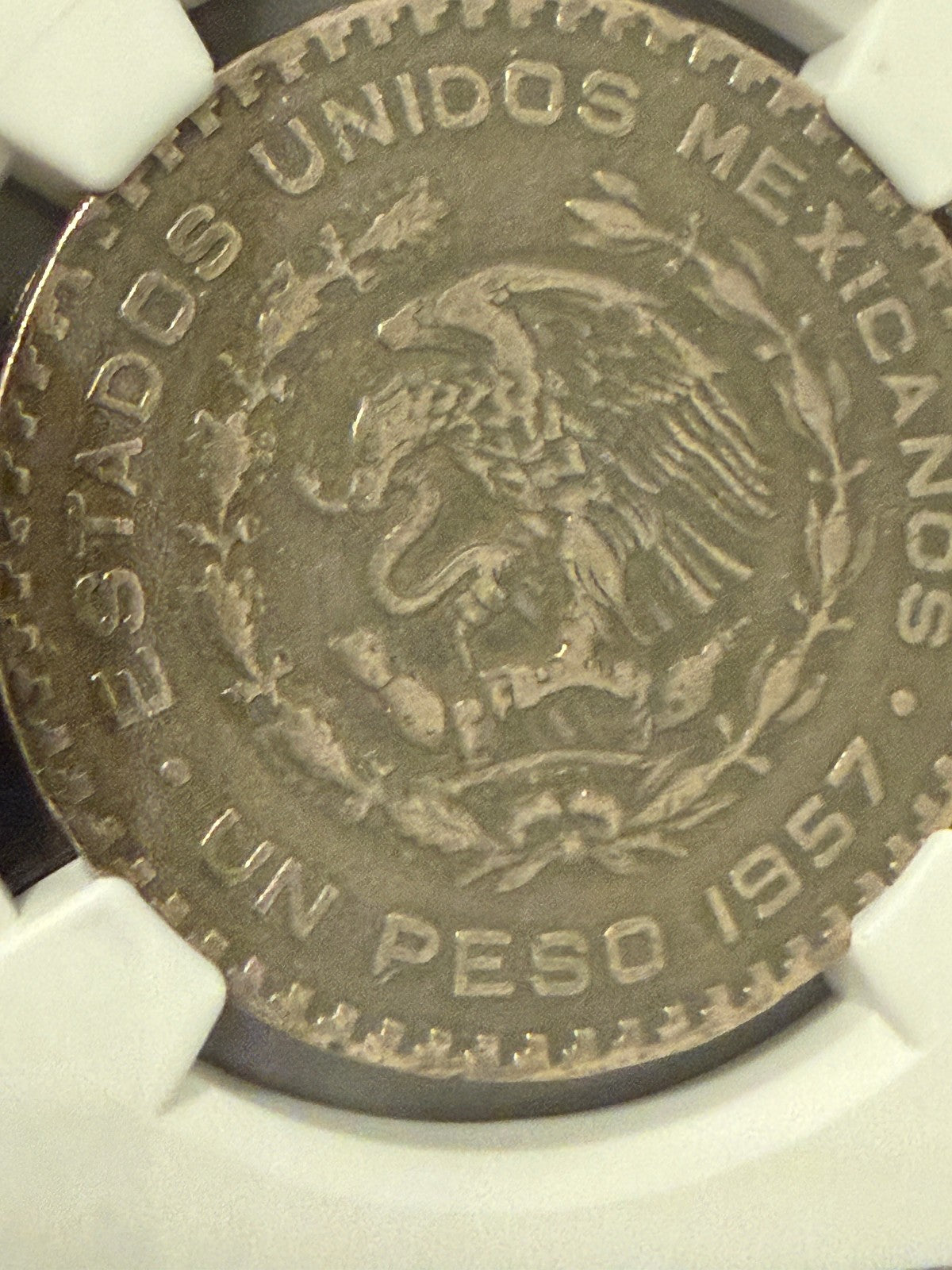 1957 Mo Mexico Peso Jose Morelos NGC Genuine Certified Silver Coin