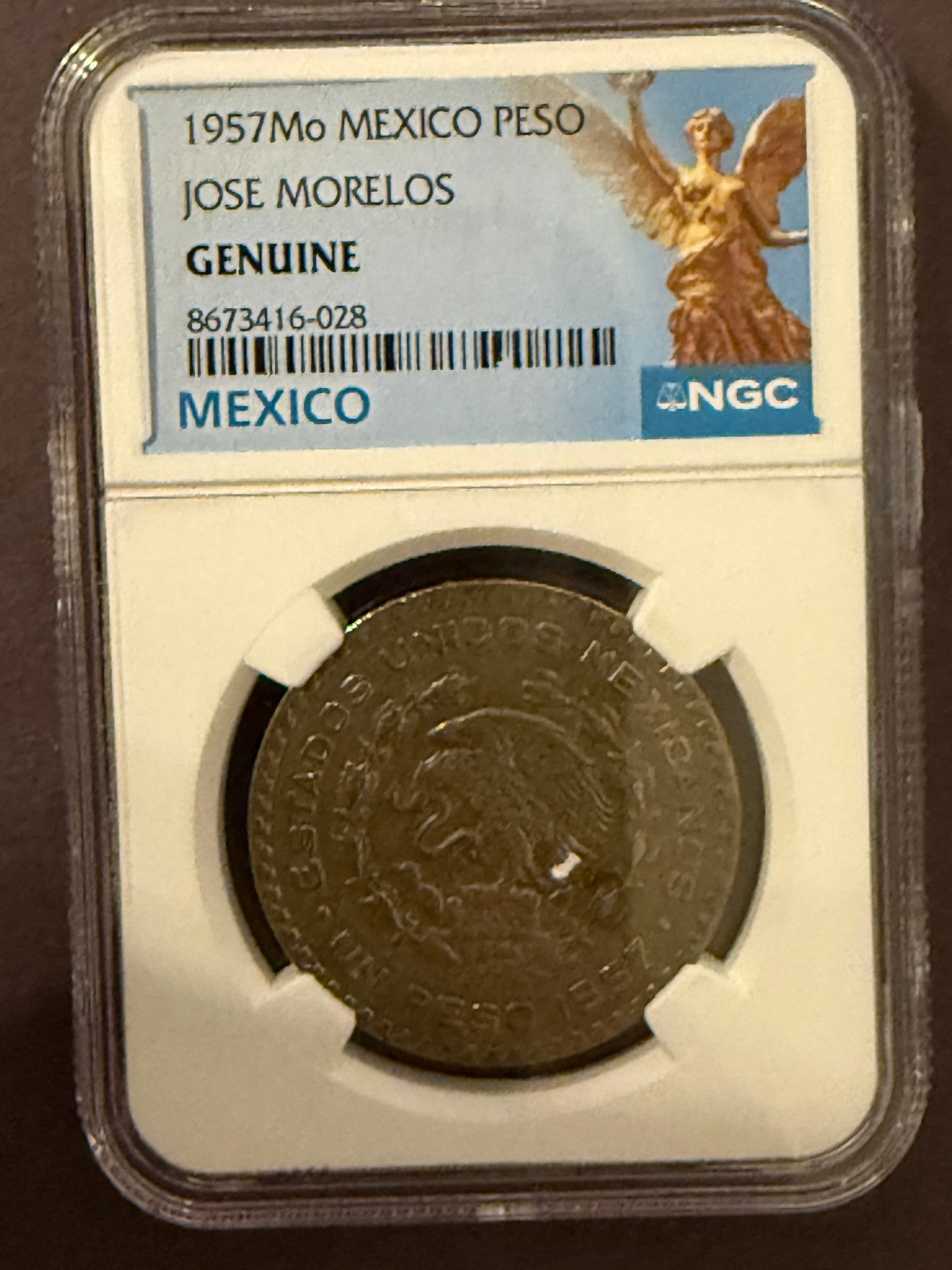 1957 Mo Mexico Peso Jose Morelos NGC Genuine Certified Silver Coin