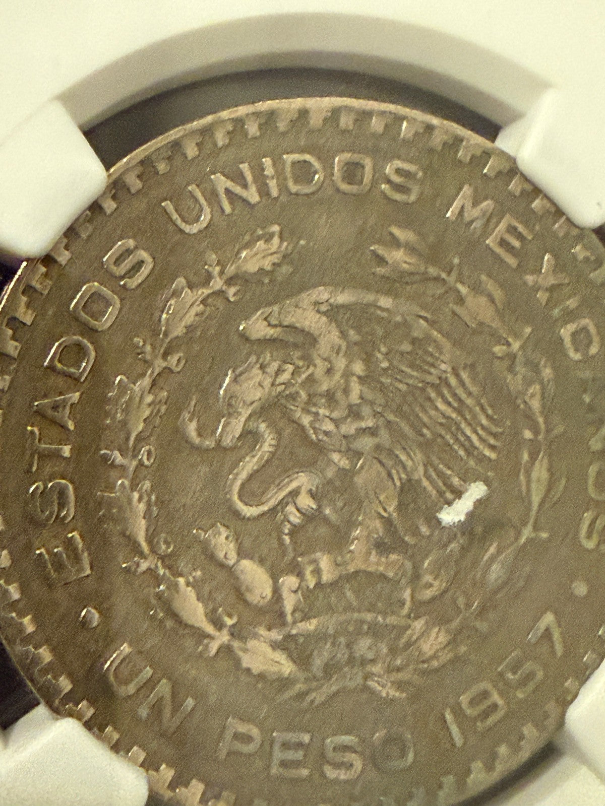 1957 Mo Mexico Peso Jose Morelos NGC Genuine Certified Silver Coin