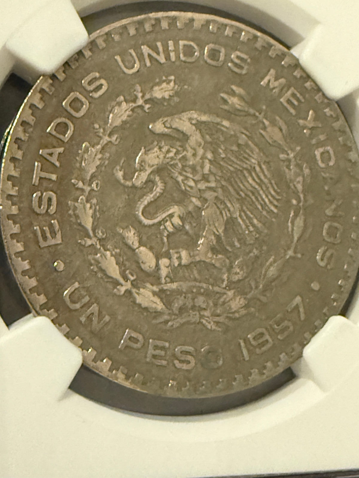 1957 Mo Mexico Peso Jose Morelos NGC Genuine Certified Silver Coin