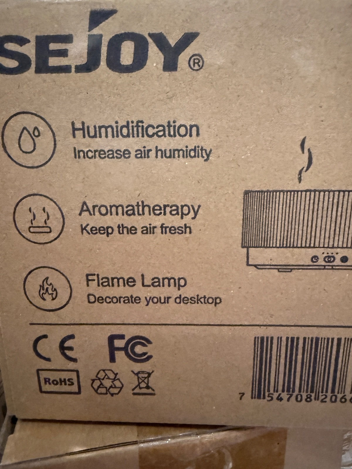 SEJOY Flame X1 Aromatherapy Diffuser Humidifier Ultrasonic Essential Oil Mist