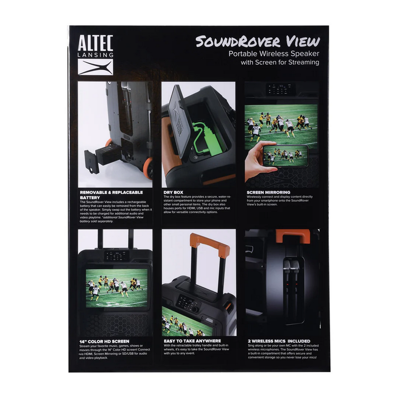Altec Lansing SoundRover View 14" 1080p Portable Bluetooth Party Speaker
