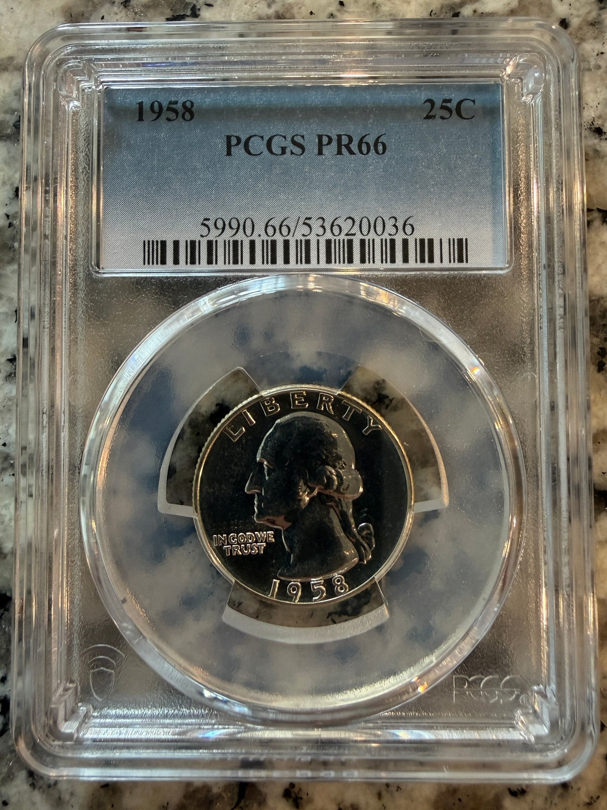1958 Washington Silver Proof Quarter PCGS PR66 25C Certified Coin