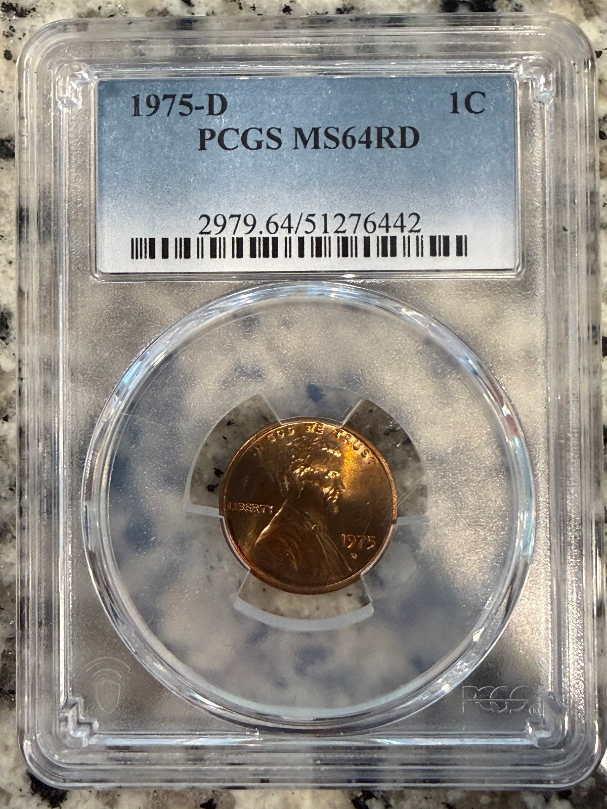 1975 D Lincoln Memorial Cent PCGS MS64RD Red Denver Mint Penny