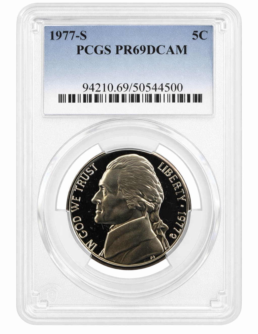 1977 S Jefferson Nickel PCGS PR69DCAM Deep Cameo Proof 5C Certified