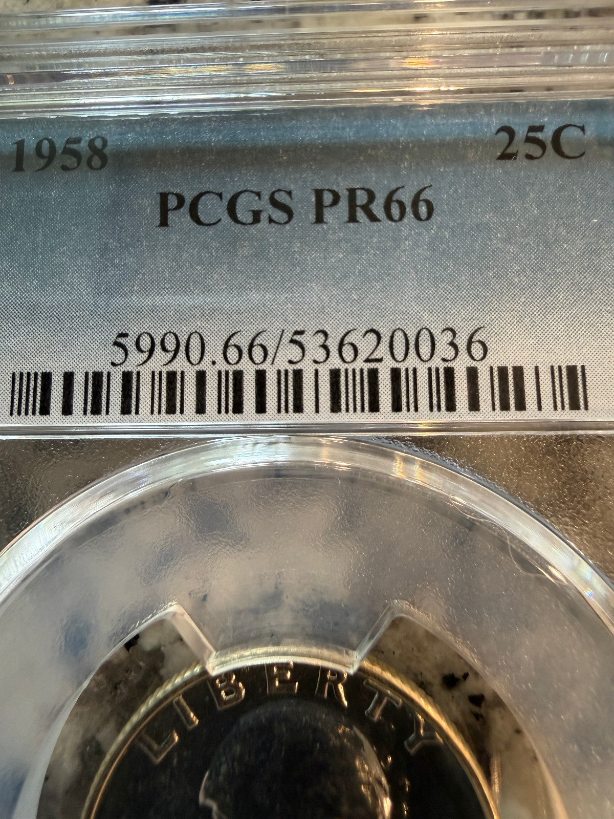 1958 Washington Silver Proof Quarter PCGS PR66 25C Certified Coin