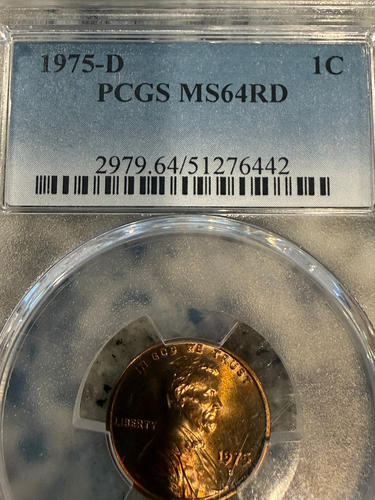 1975 D Lincoln Memorial Cent PCGS MS64RD Red Denver Mint Penny