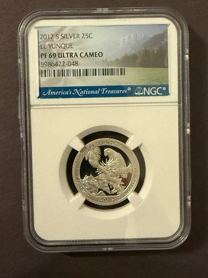 2012-S Silver El Yunque Quarter PF69 Ultra Cameo NGC Puerto Rico