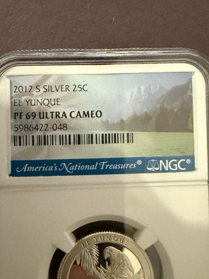 2012-S Silver El Yunque Quarter PF69 Ultra Cameo NGC Puerto Rico