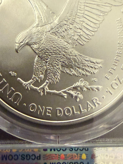 2024 Silver Eagle PCGS MS70 First Day of Issue Perfect Grade
