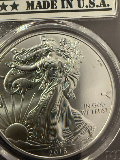 2016 American Silver Eagle PCGS MS70 First Strike 30th Anniversary Coin