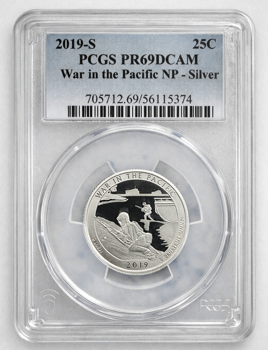 2019 S Silver War In The Pacific Quarter PCGS PR69DCAM Proof