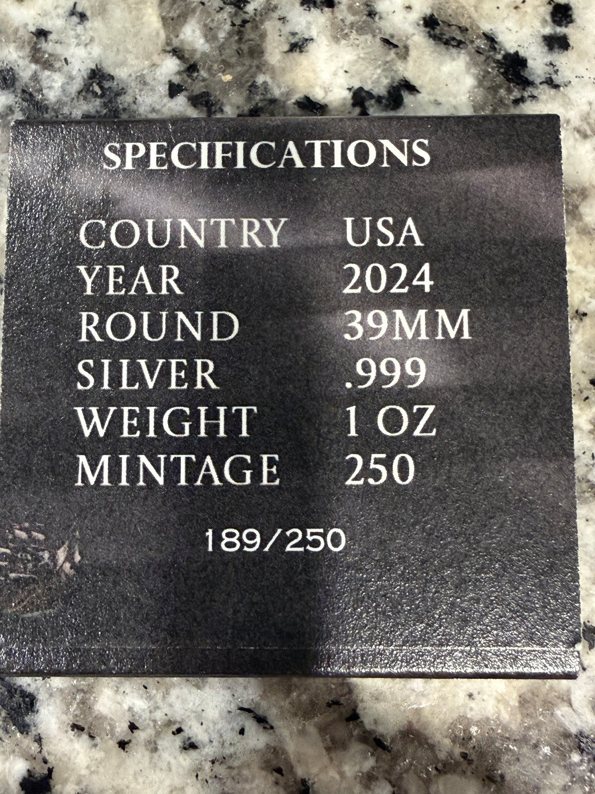 2024 Gulf of America 1 oz .999 Silver Round Limited Mintage 250