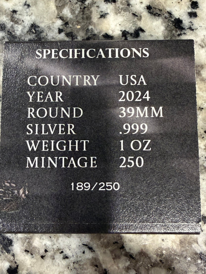 2024 Gulf of America 1 oz .999 Silver Round Limited Mintage 250