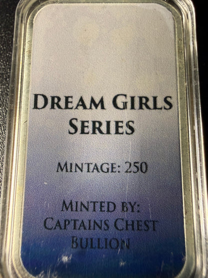 2025 Dream Girl Farm Girl 1 oz .999 Fine Silver Colorized Art Bar