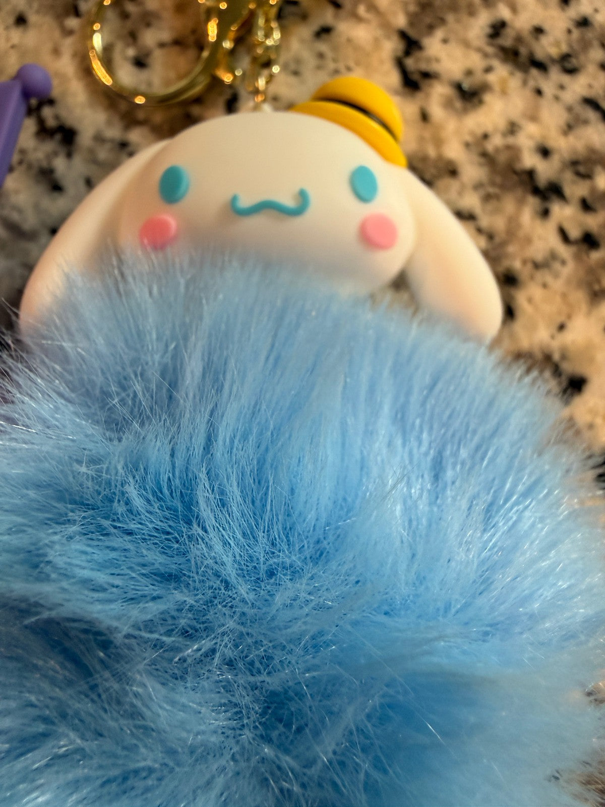 Sanrio Kuromi Cinnamoroll Pom Pom Keychain Set Cute Kawaii Plush Charms