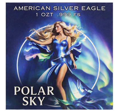 2025 American Silver Eagle Polar Sky Colorized 1 oz .999 Fine Silver Coin