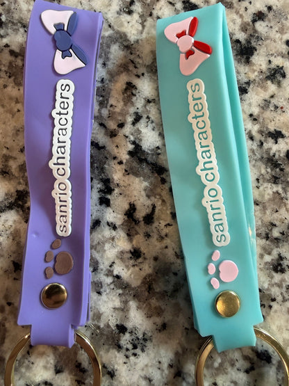 Sanrio Kuromi Cinnamoroll Pom Pom Keychain Set Cute Kawaii Plush Charms