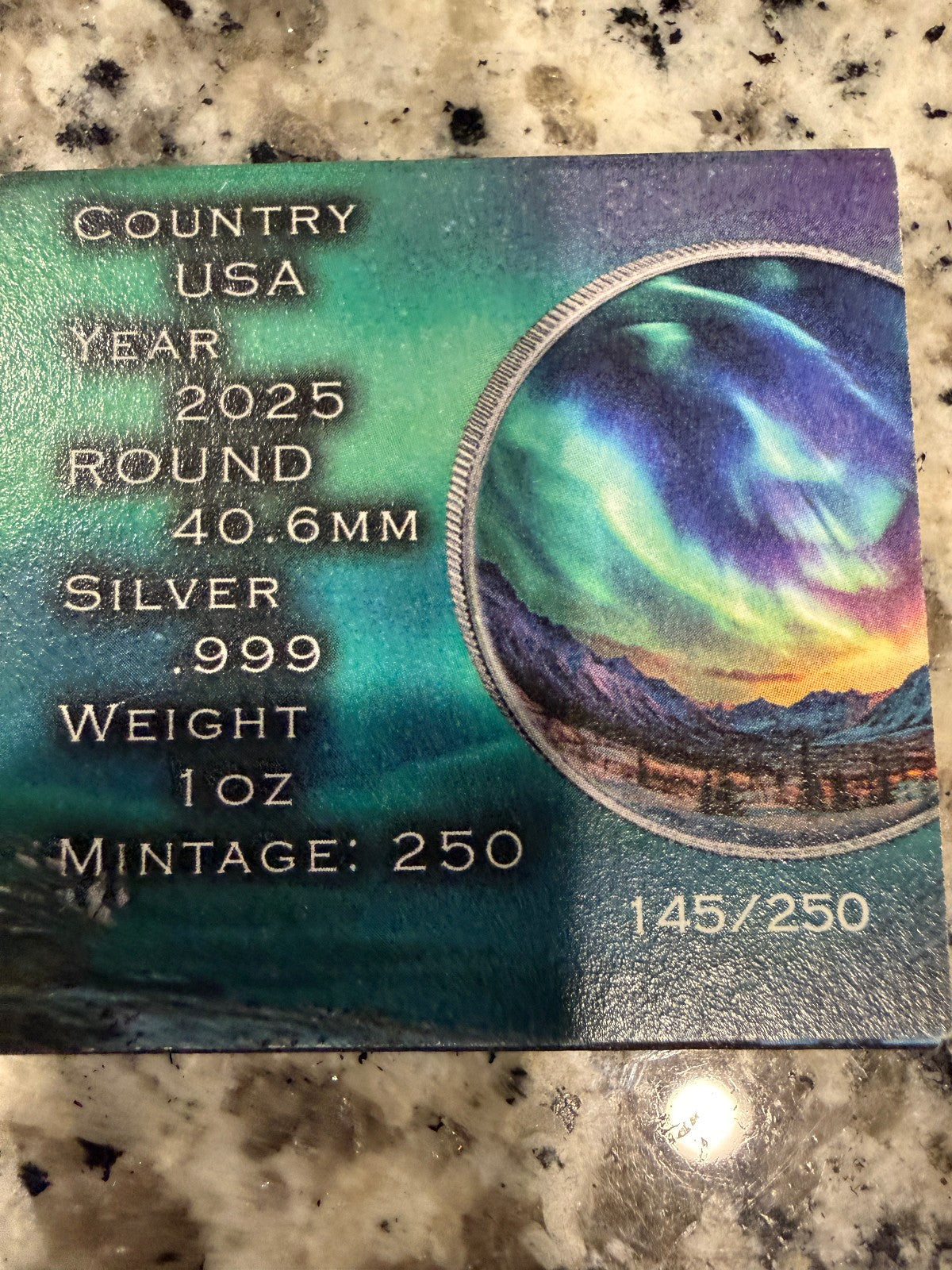 2025 American Silver Eagle Polar Sky Colorized 1 oz .999 Fine Silver Coin