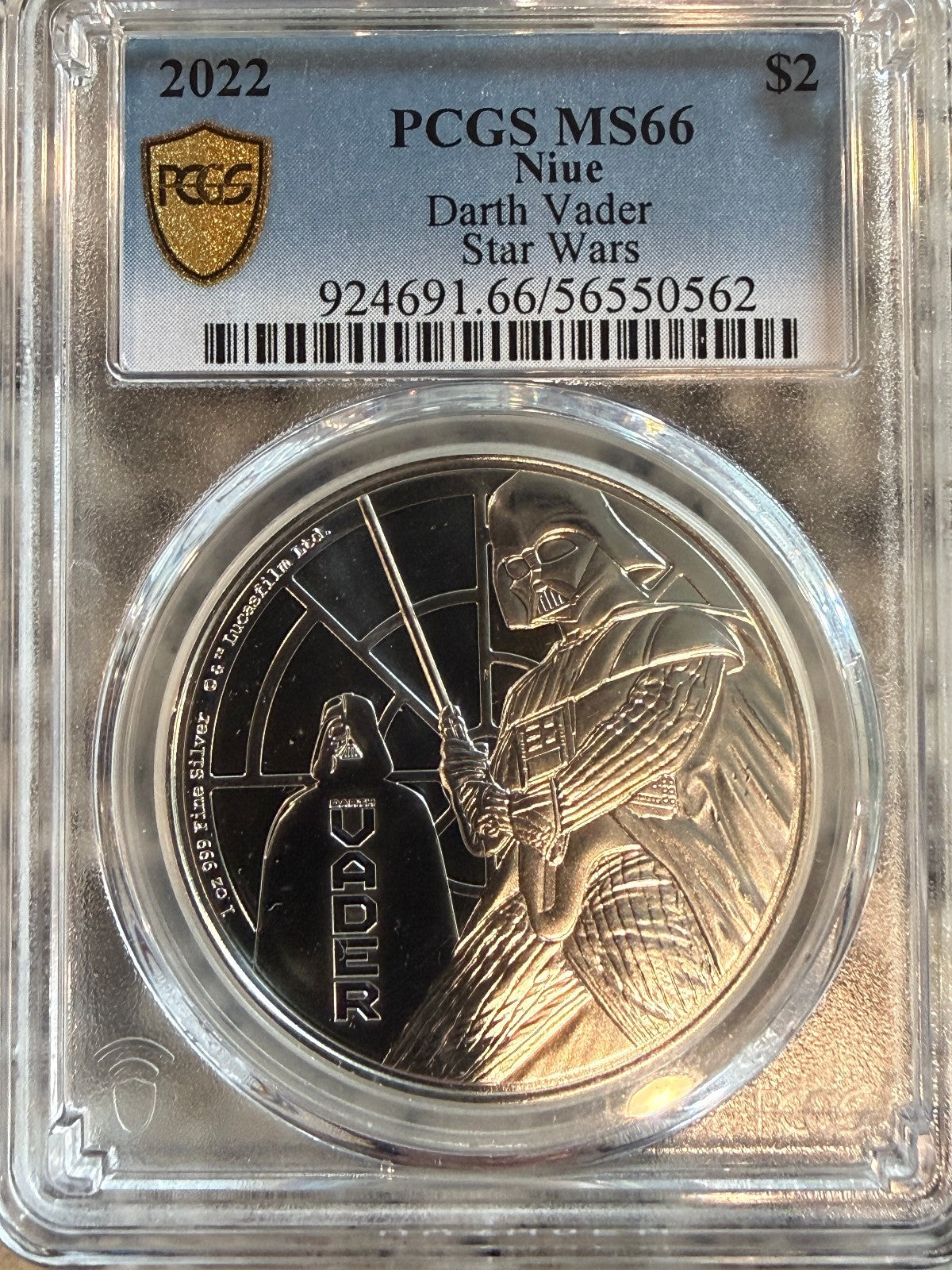 2022 Niue 1 oz Silver Darth Vader Coin PCGS MS66 Star Wars