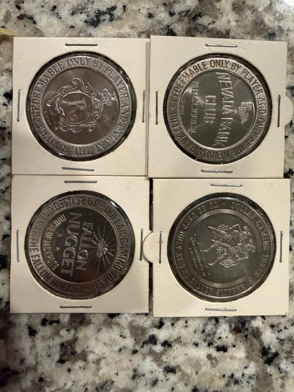 Nevada Bank Club Fallon Nugget Dollar Token 4 Pack Casino Collectible