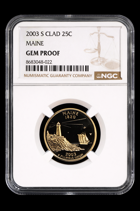 2003-S Maine State Quarter Gem Proof NGC Certified 25C Clad Coin