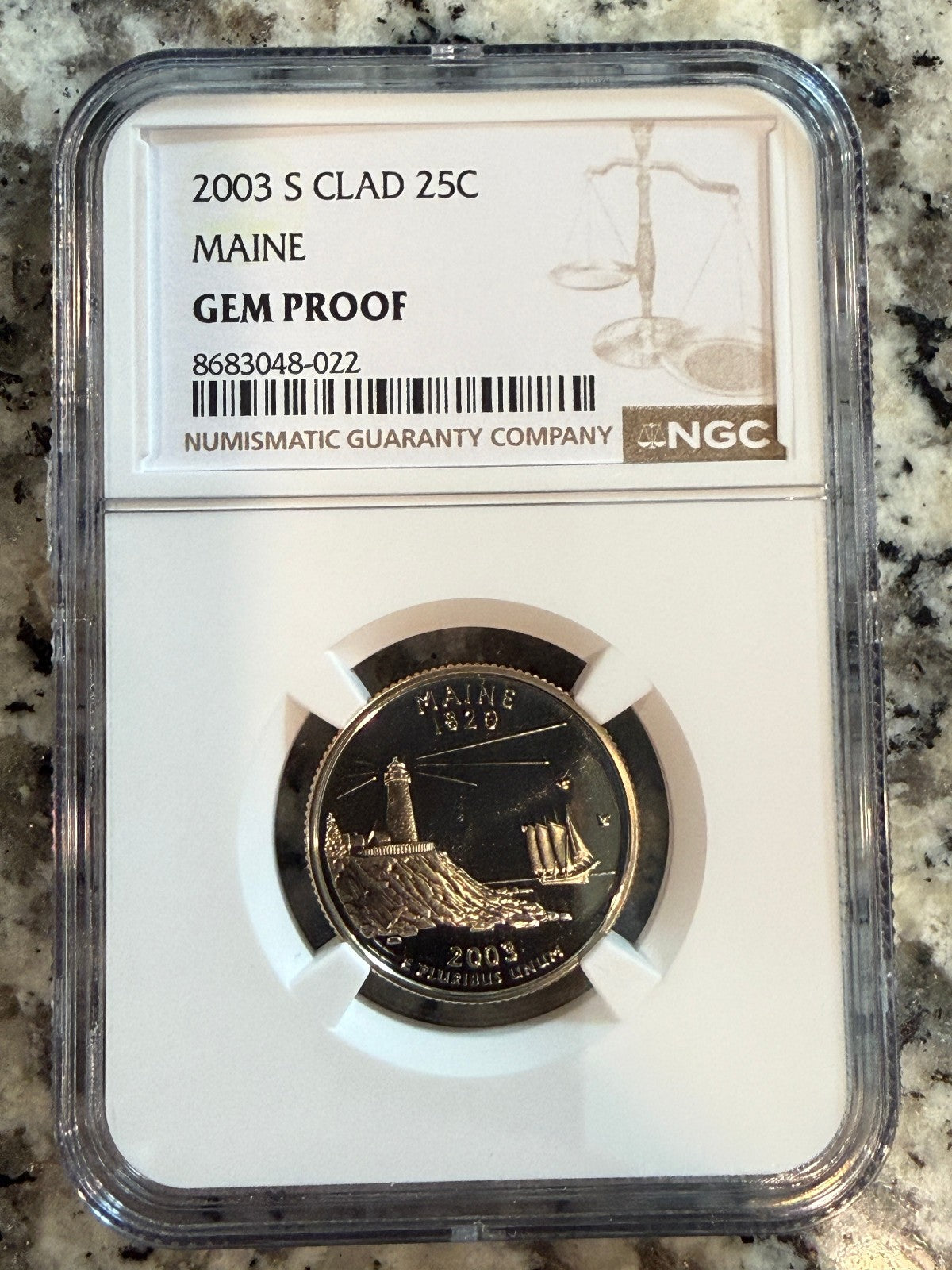2003-S Maine State Quarter Gem Proof NGC Certified 25C Clad Coin