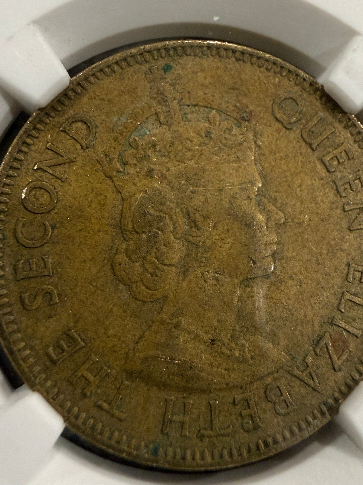 1967 Jamaica Penny NGC Genuine Slabbed Coin Queen Elizabeth II Caribbean